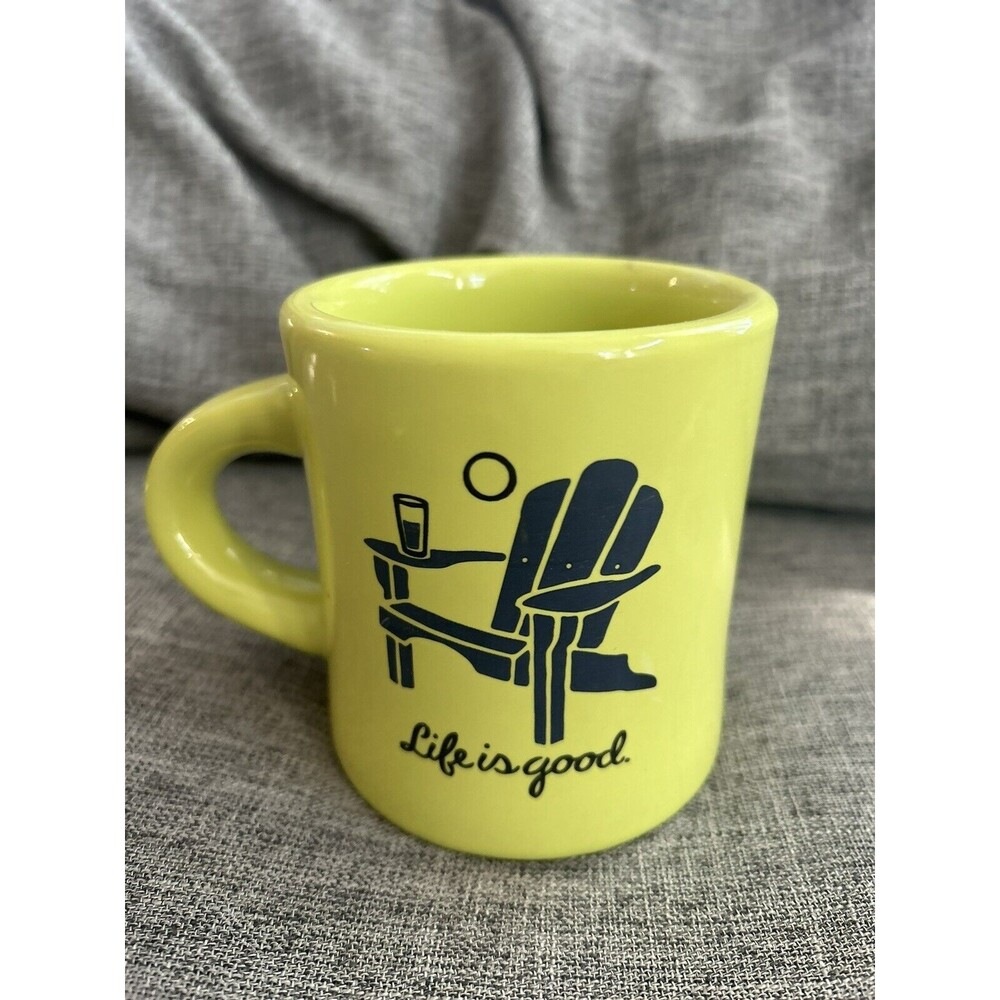 Life Is Good Coffee Mug Cup Lime Green Adirondack Chair Do what You Like